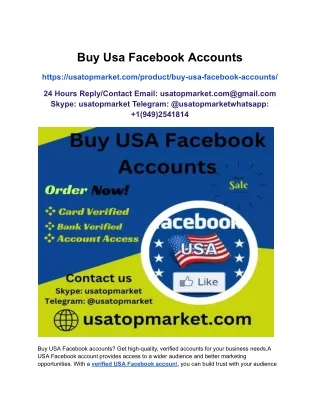 Buy Usa Facebook Accounts