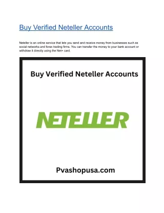 Buy Verified Neteller Accounts