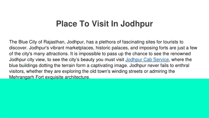 place to visit in jodhpur