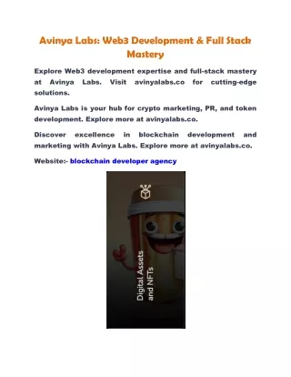 Avinya Labs: Web3 Development & Full Stack Mastery