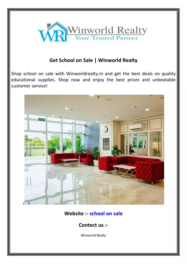 get school on sale winworld realty