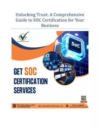 A Comprehensive Guide to SOC Certification for Your Business