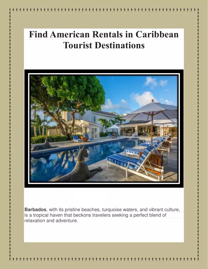 find american rentals in caribbean tourist