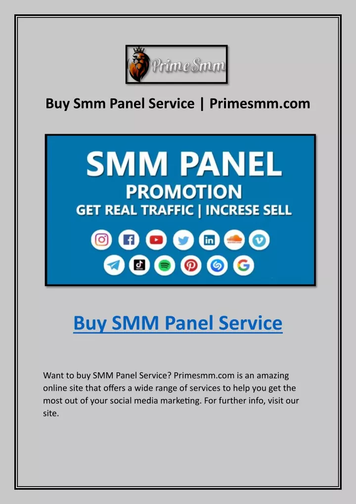 buy smm panel service primesmm com