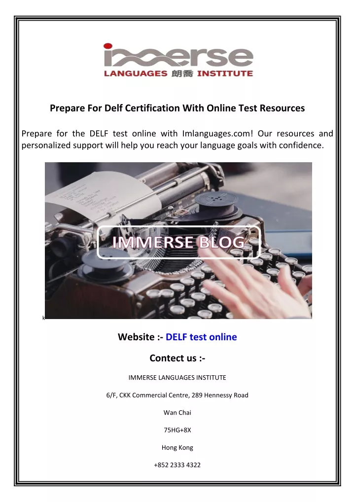 prepare for delf certification with online test