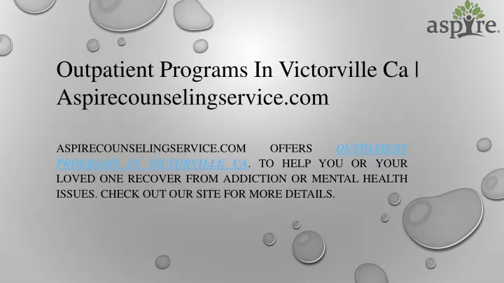 outpatient programs in victorville