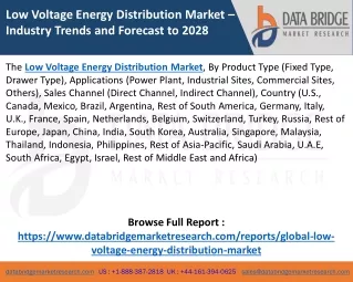 low voltage energy distribution market industry