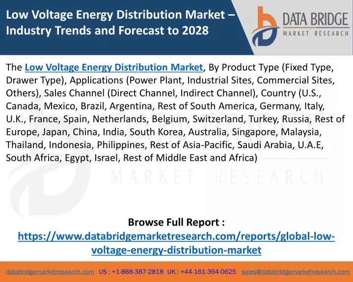 low voltage energy distribution market industry
