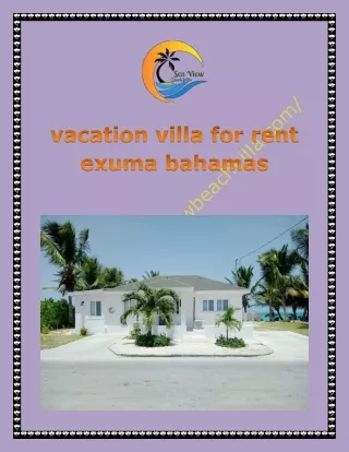 exuma bahamas vacation house rentals