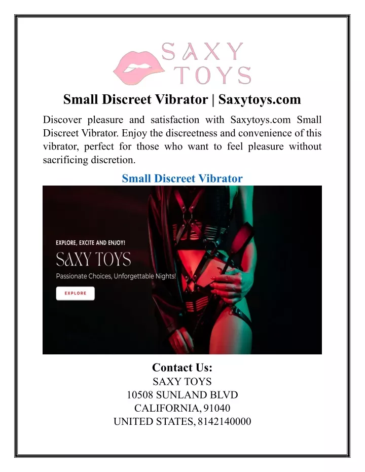 small discreet vibrator saxytoys com