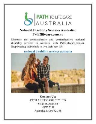 National Disability Services Australia | Path2lifecare.com.au
