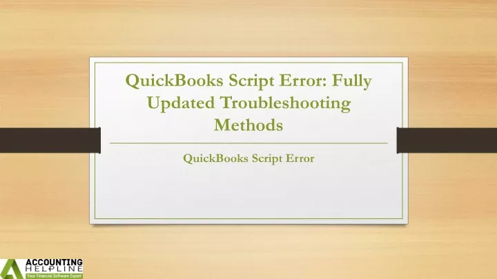 quickbooks script error fully updated troubleshooting methods