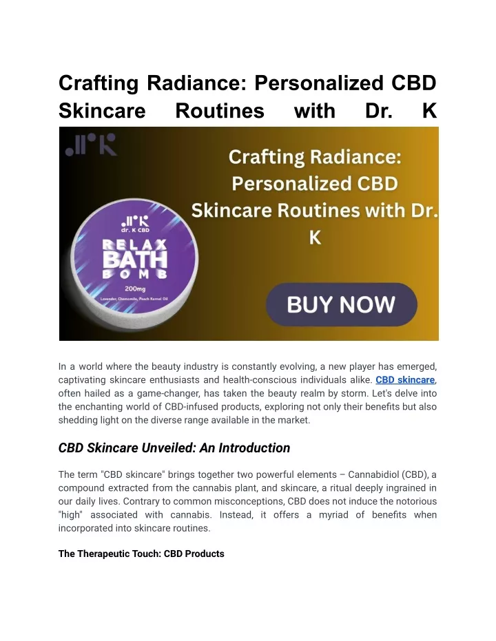 crafting radiance personalized cbd skincare