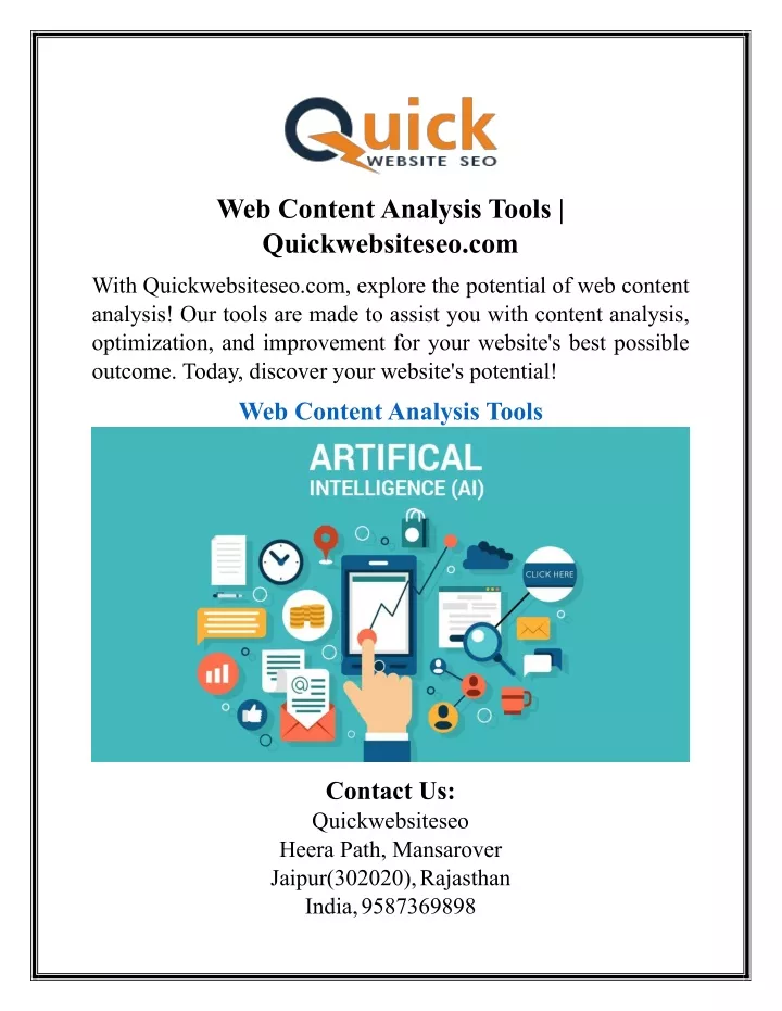 web content analysis tools quickwebsiteseo com