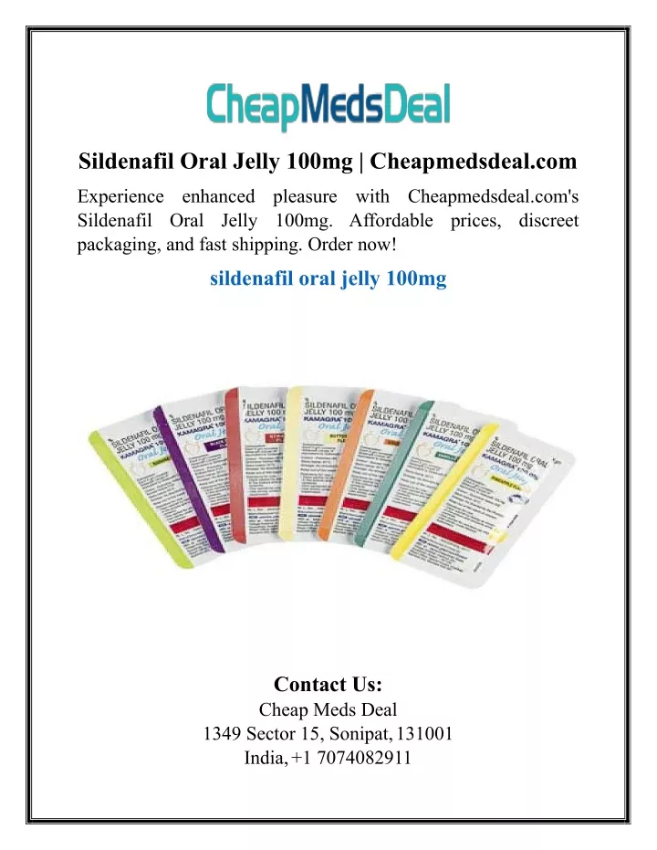 sildenafil oral jelly 100mg cheapmedsdeal com