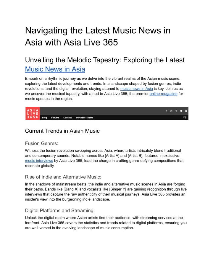 navigating the latest music news in asia with