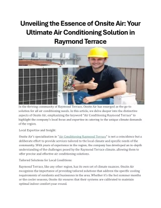 Air Conditioning Solution in Raymond Terrace