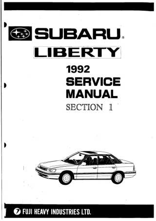 1991 Subaru Liberty 1 Service Repair Manual