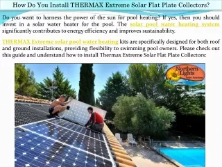 How Do You Install THERMAX Extreme Solar Flat Plate Collectors?