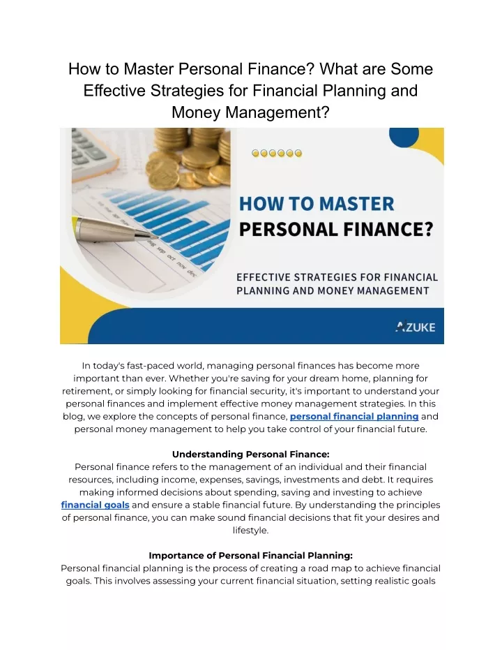 how to master personal finance what are some