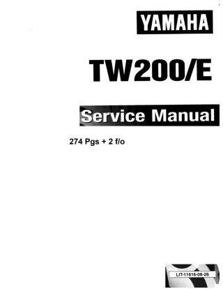 1991 Yamaha TW200BBC Trailway Service Repair Manual