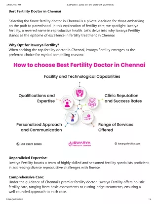 Best Fertility Doctor in Chennai