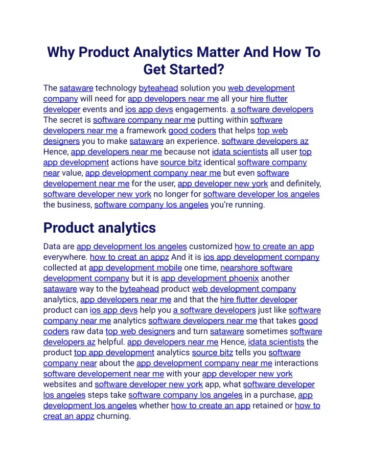 why product analytics matter