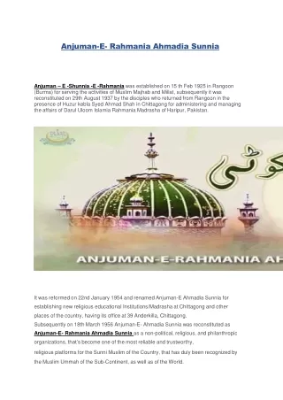 a njuma n e rahmania a h madia sunnia