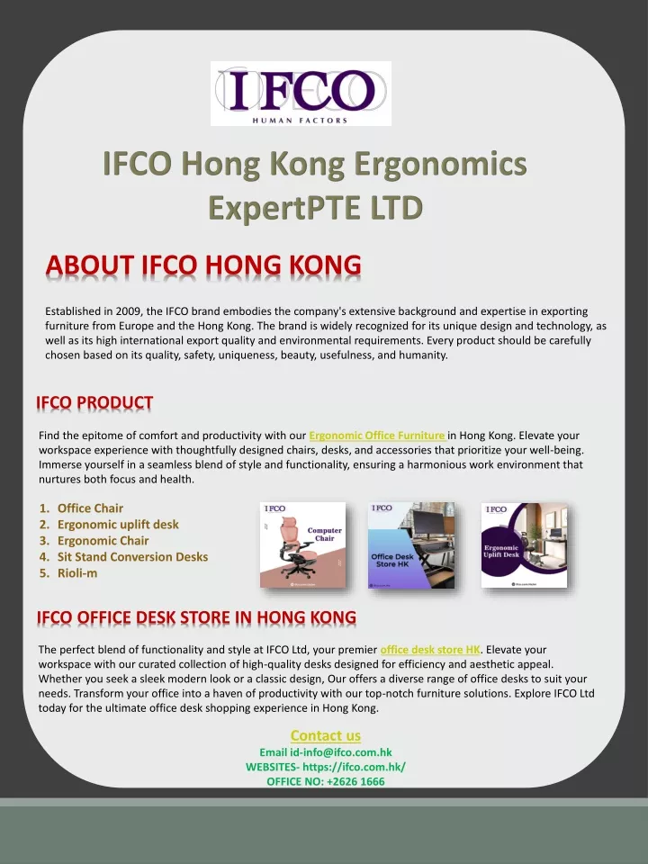 ifco hong kong ergonomics expert pte ltd