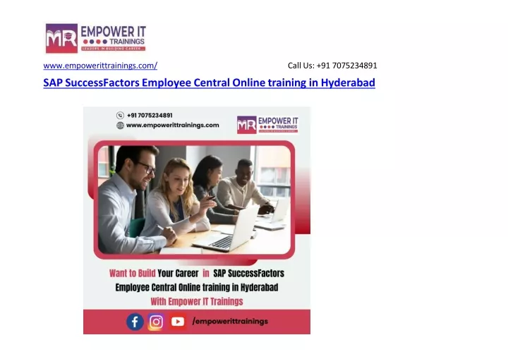 sap successfactors employee central online training in hyderabad