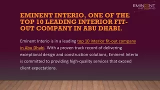 EMINENT INTERIO-Retail Fit Out Abudhabi