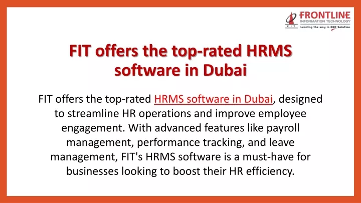 fit offers the top rated hrms software in dubai