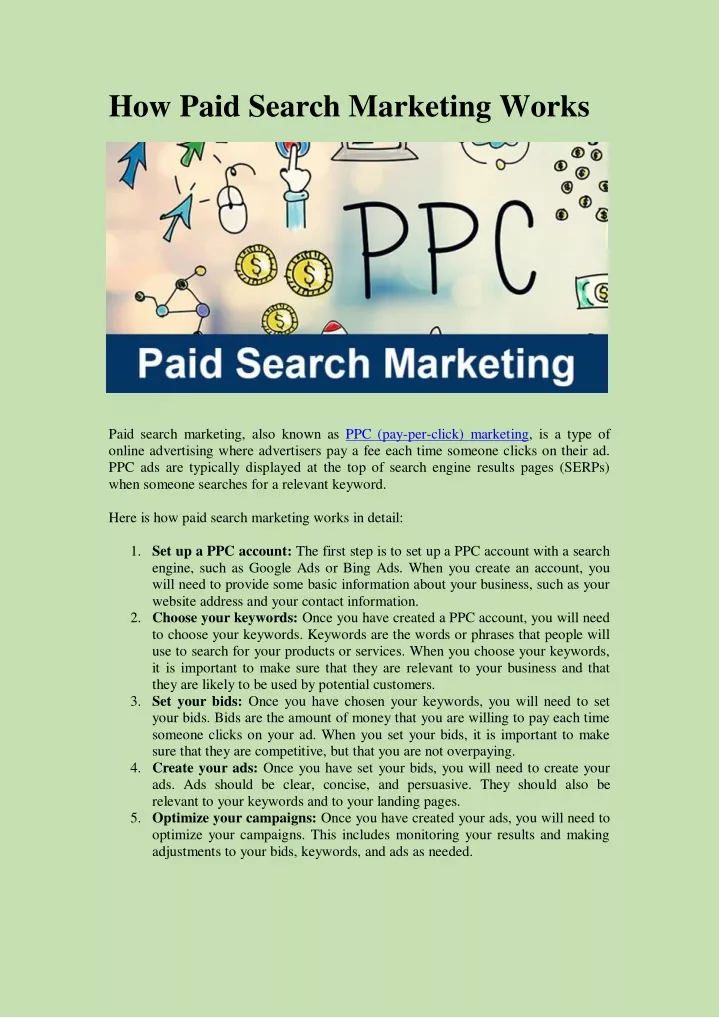 how paid search marketing works