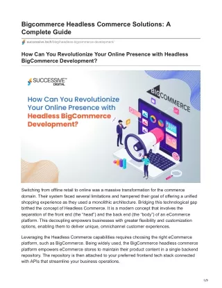 bigcommerce headless commerce solutions