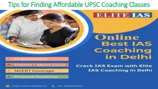 Tips for Finding Affordable UPSC Coaching Classes