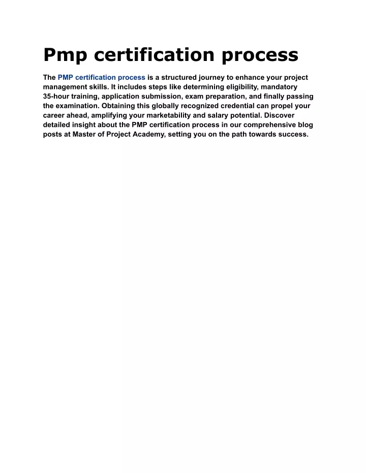 pmp certification process