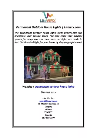 Permanent Outdoor House Lights  Litewrx.com