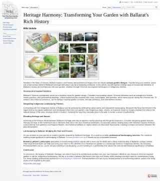 Transforming Your Garden with Ballarat's Rich History