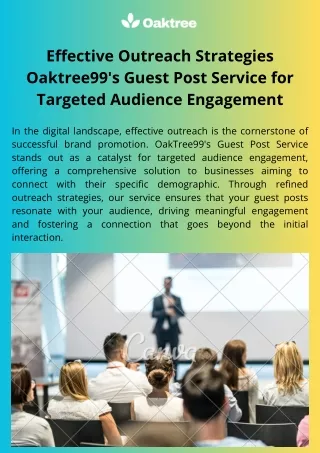 Effective Outreach Strategies: OakTree99's Guest Post Service
