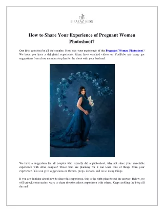 How to Share Your Experience of Pregnant Women Photoshoot?
