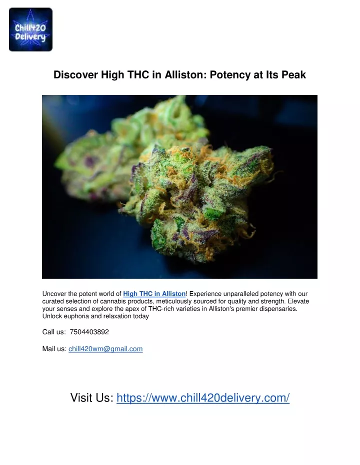 discover high thc in alliston potency at its peak