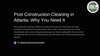 Post Construction Cleaning in Atlanta: Why You Need It