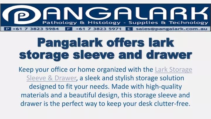 pangalark offers lark storage sleeve and drawer