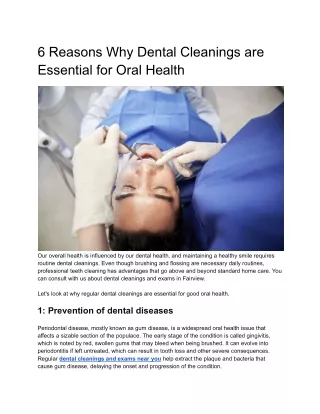 6 Reasons Why Dental Cleanings are Essential for Oral Health