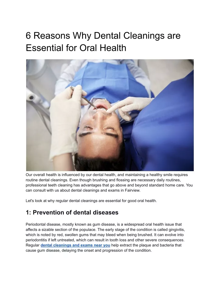 6 reasons why dental cleanings are essential