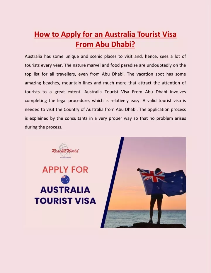 how to apply for an australia tourist visa from