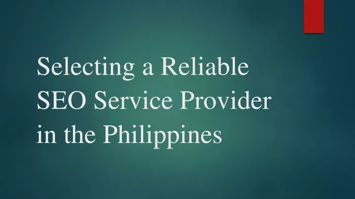 selecting a reliable seo service provider