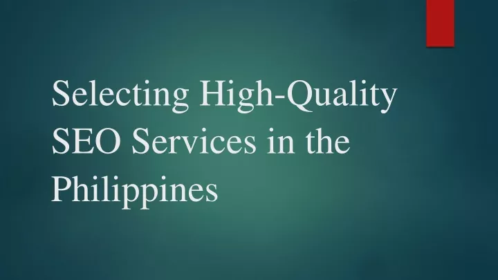 selecting high quality seo services