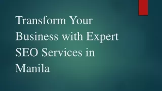 Transform Your Business with Expert SEO Services in Manila